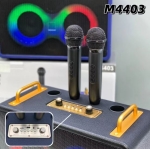 M4403 Караоке Bluetooth Тонколона с 2 Микрофона (Оранжев), 35W, RGB Осветление, Преносима, Поддръжка BT/TF/AUX/FM/TWS