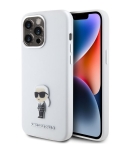 6144 Lagerfeld iPhone 15 Pro Max Back cover case - Ikonik metal pin - WhiteBack cover case-White
