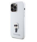 6144 Lagerfeld iPhone 15 Pro Max Back cover case - Ikonik metal pin - WhiteBack cover case-White