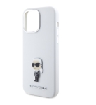 6144 Lagerfeld iPhone 15 Pro Max Back cover case - Ikonik metal pin - WhiteBack cover case-White