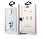 6144 Lagerfeld iPhone 15 Pro Max Back cover case - Ikonik metal pin - WhiteBack cover case-White