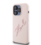 8292 Karl Lagerfeld iPhone 15 Pro Back cover case - script logo Pink