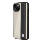 6680 BMW iPhone 14 & 13 Hardcase Backcover - Textured & Logo Stripe - Beige