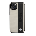 6680 BMW iPhone 14 & 13 Hardcase Backcover - Textured & Logo Stripe - Beige