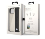 6680 BMW iPhone 14 & 13 Hardcase Backcover - Textured & Logo Stripe - Beige