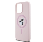 4445 Karl Lagerfeld iPHone 14 Pro Back cover case - Magsafe - KC head Ring - Pink