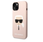 8058 Karl Lagerfeld iPhone 14 Pro Hardcase Backcover - Karl\'s Head - Magsafe Compatible - Pink