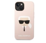 8058 Karl Lagerfeld iPhone 14 Pro Hardcase Backcover - Karl\'s Head - Magsafe Compatible - Pink