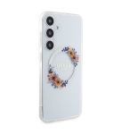 1704 Guess Galaxy S24 Plus Back cover case - IML Flowers Wreath MagSafe - Transparent