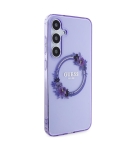 2961 Guess Galaxy S24 Plus Back cover case - IML Flowers Wreath MagSafe - Purple