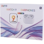 SM99 Ultra  – Комплект SET Смарт Часовник+Слушалки със 7 каишки и безжично зареждане