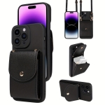 TP-110 Луксозен Кейс за Samsung S24 Ultra с връзка и портфейл - Черен