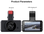 S6 1440P Автомобилен DVR камера с G-сензор Видеорекордер Двоен обектив HD