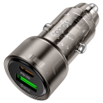 HOCO адаптер 12V Z52 с 2 изходa USB QC3.0 и USB-C PD20W - Черен