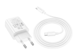 HOCO N60 USB-C 20W зарядно устройство с Type-C към Type-C кабел - Бял