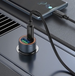 HOCO Z57A Зарядно за кола USB+USB-C PD30W + QC3.0 30W - Type-C към Type-C