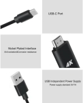 AirSky Type-C към HDMI СЪС ЗАХРАНВАНЕ кабел адаптер за връзка на MHL Android смартфон телефон таблет с телевизор монитор