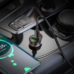 HOCO 12V NZ16A Rigorous Зарядно за кола USB-C+USB-A PD43W Type-C към Type-C