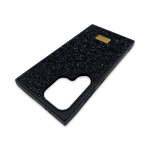 Кейс за телефон с камъни D130 за iPhone 15 Pro Max (Черен)