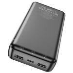 HOCO J100A Powerbank 20,000mAh Fast Charge, с 3 изхода USB x 2 T-C x 1 - Черен