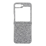 D75 Калъф с камъни за Samsung Z Flip 5 от 2 части - Светло Сив