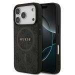 0980 GUESS HC MAGSAFE PU 4G RING CLASSIC LOGO BLACK IP17 PRO