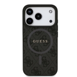 0980 GUESS HC MAGSAFE PU 4G RING CLASSIC LOGO BLACK IP17 PRO