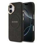 9674 GUESS HC MAGSAFE PU W/ PEONY HOT STAMP BLACK IP17