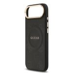 9681 GUESS HC MAGSAFE PU W/ PEONY HOT STAMP BLACK IP17 AIR