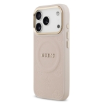 9858 GUESS HC MAGSAFE PU W/ PEONY HOT STAMP PINK IP17 PRO