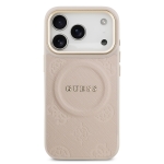 9858 GUESS HC MAGSAFE PU W/ PEONY HOT STAMP PINK IP17 PRO