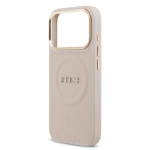 9858 GUESS HC MAGSAFE PU W/ PEONY HOT STAMP PINK IP17 PRO