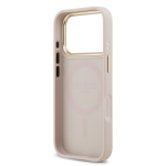 9858 GUESS HC MAGSAFE PU W/ PEONY HOT STAMP PINK IP17 PRO