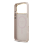 9865 GUESS HC MAGSAFE PU W/ PEONY HOT STAMP PINK IP17 PRO MAX