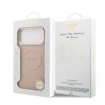 9865 GUESS HC MAGSAFE PU W/ PEONY HOT STAMP PINK IP17 PRO MAX