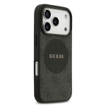 9984 GUESS HC MAGSAFE PU 4G CIRCLE W/ CLASSIC LOGO BLACK IP17 PRO