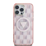 3543 GUESS HC MAGSAFE IML METAL OUTLINE JET SET PRINT TRIANGLE PINK IP16 PRO MAX