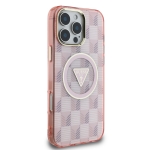 3543 GUESS HC MAGSAFE IML METAL OUTLINE JET SET PRINT TRIANGLE PINK IP16 PRO MAX