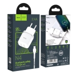 HOCO N4 двоен USB комплект за зареждане с кабел USB към TYPE-C 1M.