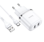 HOCO N4 двоен USB комплект за зареждане с кабел USB към TYPE-C 1M.