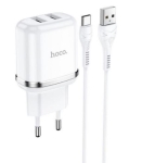 HOCO N4 двоен USB комплект за зареждане с кабел USB към TYPE-C 1M.