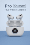 Pro 5s Max Безжични Слушалки – Истински Стерео Звук и LED Дисплей - Бял