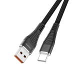 L✮Star LS-23 60W Плетен Кабел Fast USB към Type-C 1M - Черен