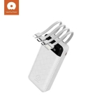 WUW Y131 2A POWER BANK С ВГРАДЕНИ КАБЕЛИ - 20,000 mAh - Бял