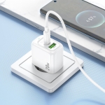 HOCO CS54A Бързо Зарядно Surplus PD20W + QC3.0 с EU Кабел – Комплект за Супер Бързо Зареждане