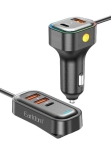 Earldom CC37 – 5-в-1 Автомобилно Зарядно с Удължител за Задни Седалки (PD 30W + QC 3.0)