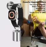 Магнитна каишка BN-10 Apple Watch  iWatch 42/44/45/49mm - Черен/Сив отвътре