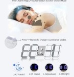 GH8018 Дигитален светещ в БЯЛО LED часовник / Аларма