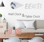 GH8018 Дигитален светещ в БЯЛО LED часовник / Аларма