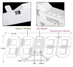 GH8018 Дигитален светещ в БЯЛО LED часовник / Аларма